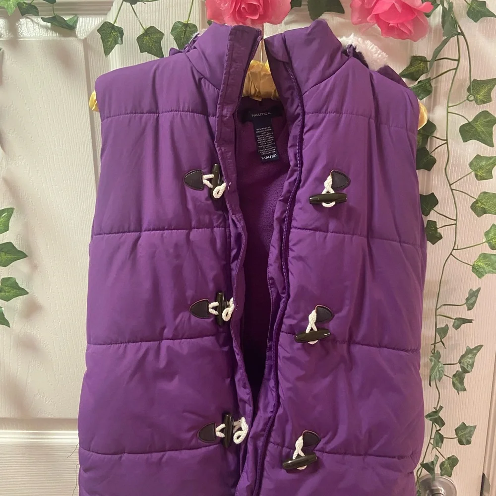 Purple Puffer Vest with Toggle Closures - Picture 1 of 3